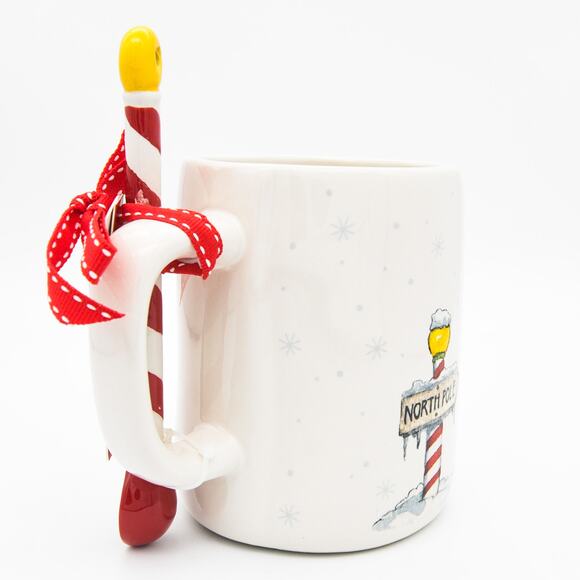 Rae Dunn Christmas Mug, North Pole Santa Mug with Spoon, 16oz Ceramic Coffee Cup - Picture 9 of 10